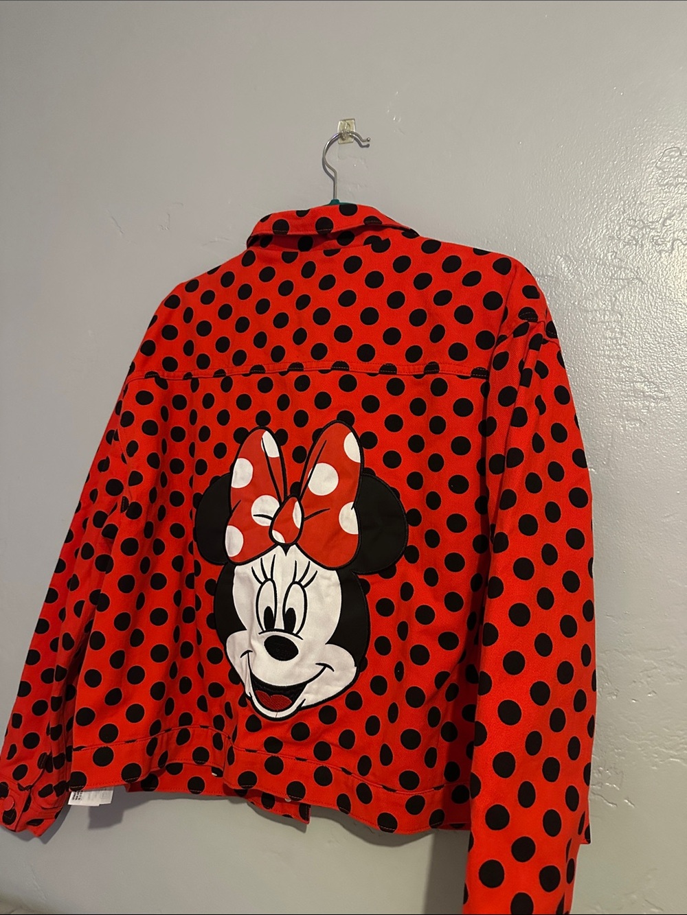 Women’s LARGE Red & Black Polka Dot Jacket - Minnie Mouse (NWT)